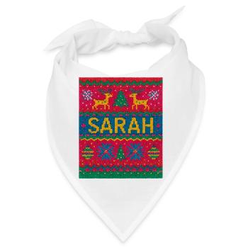 Sarah Weihnachts-Strick-Fußabtreter - Bandana - Weiß - Vorne