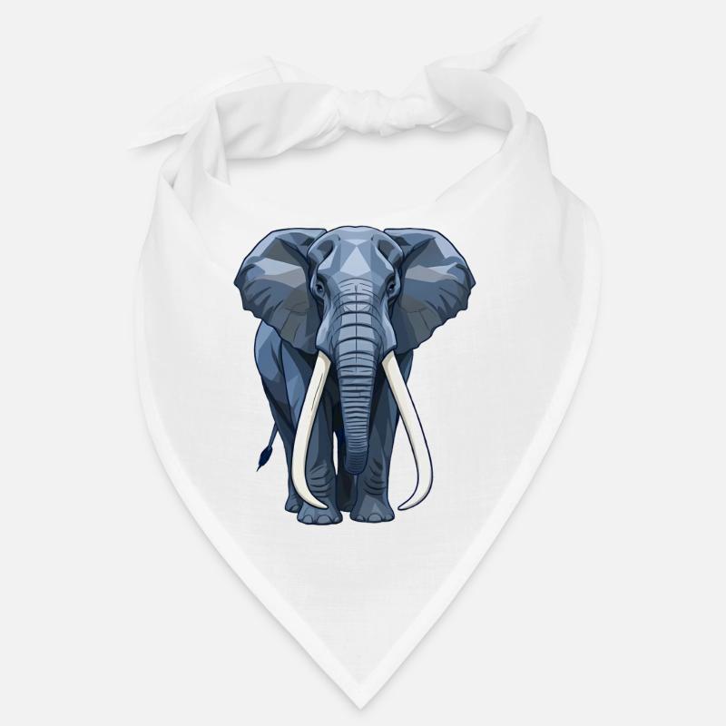 Geometric Blue Elephant Bandana