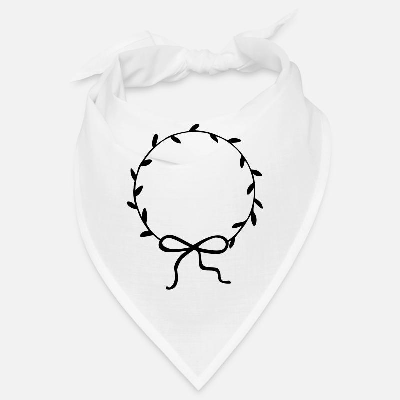 Couronne de feuilles avec arc dessiné à la main Bandana