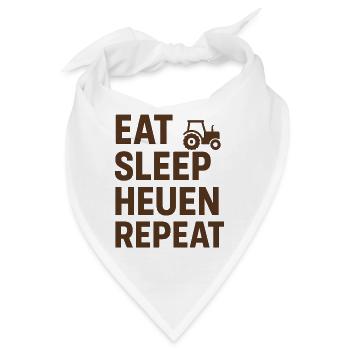 Eat Sleep Heuen Repeat Traktor Shirt - Bandana - Weiß - Vorne