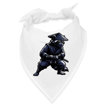 Ninja Waschbär mit Katana - Bandana - Weiß - Vorne