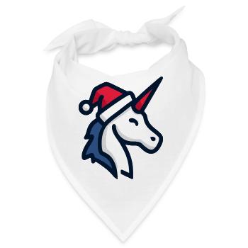 Cooles Einhorn Weihnachtsmütze Zwinkern - Bandana - Weiß - Vorne
