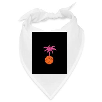 Palme und Kugel auf schwarzem Hintergrund - Bandana - Weiß - Vorne