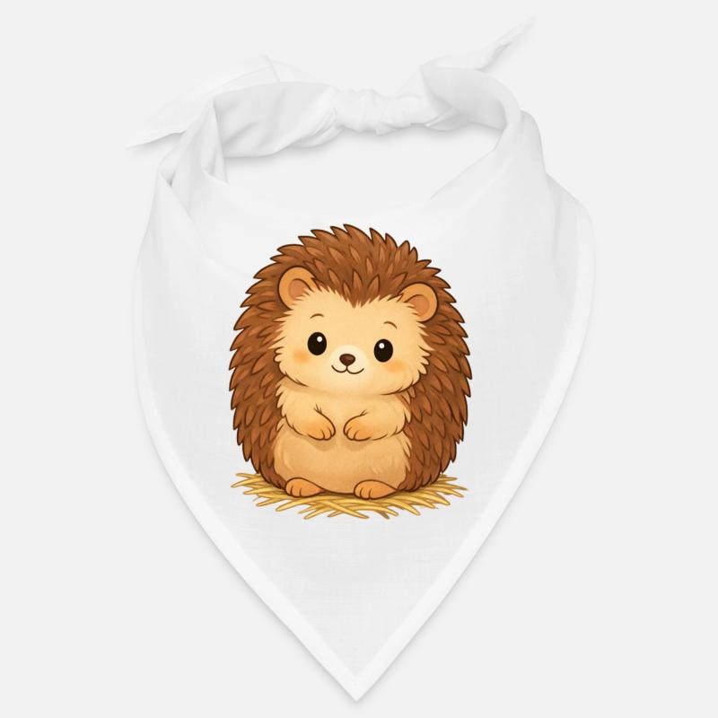 Cuddly hedgehog on hay Bandana