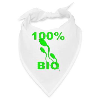 100% Bio Green Eco Symbol | Organic Nature Design - Bandana - Weiß - Vorne