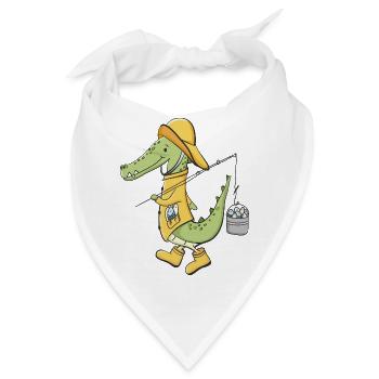 Krokodil Angler im Gelben Mantel - Bandana - Weiß - Vorne