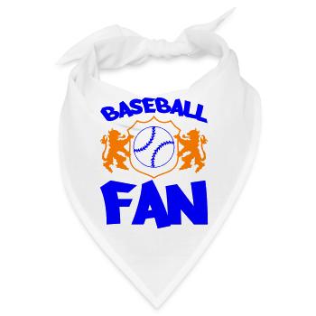 Baseball-Fan Shield in Orange Blau - Bandana - Weiß - Vorne