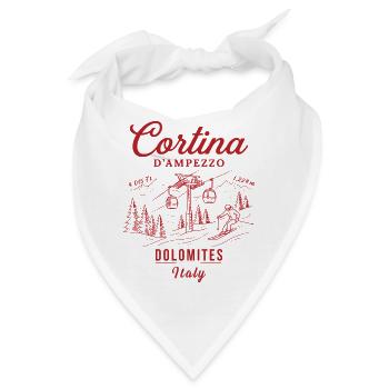 Cortina d'Ampezzo Italy Ski Resort - Vintage Dolom - Bandana - Weiß - Vorne