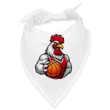 Basketball Huhn Mascot - Bandana - Weiß - Vorne