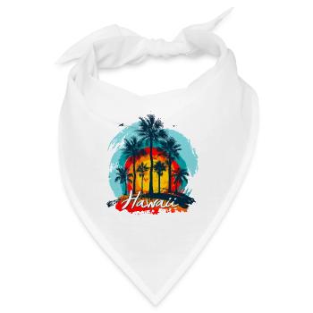 Palm Sunset Hawaii Splash - Bandana - Weiß - Vorne