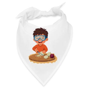 Kind Schneidet Zwieblen Smart - Bandana - Weiß - Vorne
