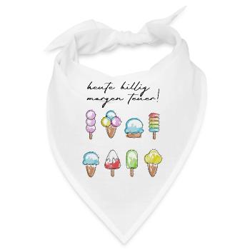 Farbige Eiskunst Eiscreme Motive - Bandana - Weiß - Vorne