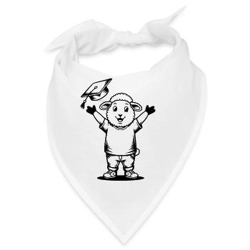 Glückliches Schaf Doktorhut Abschluss - Bandana - Weiß - Vorne