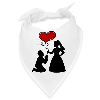 Brautpaar Ehepaar Hochzeit - Bandana - Weiß - Vorne