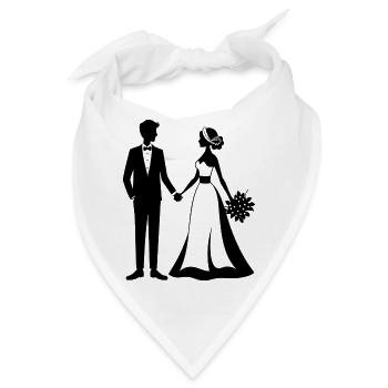 Braut und Bräutigam - Bandana - Weiß - Vorne