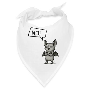 Nö! Fledermaus – Lustiges Design für Sturköpfe - Bandana - Weiß - Vorne
