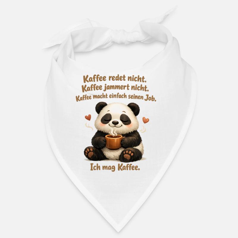 Panda Kaffee redet nicht lustiger Kaffee Spruch Bandana
