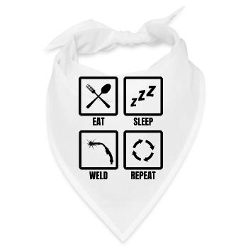 Schweißer Routine - Bandana - Weiß - Vorne
