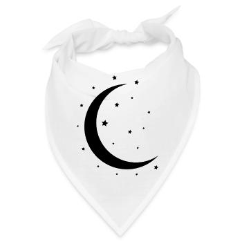 Halbmond und Sterne - Bandana - Weiß - Vorne
