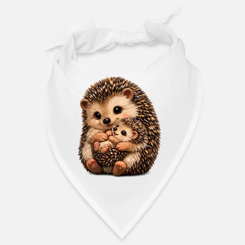 Illustration de câlins entre mère et bébé hérisson Bandana