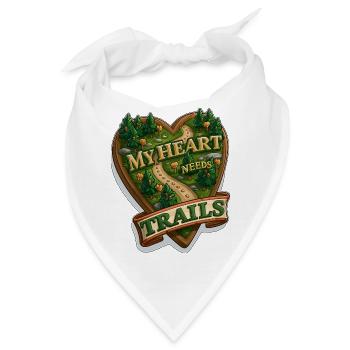 Mein Herz braucht Wanderwege, Natur, Wandern, Wildnis. - Bandana - Weiß - Vorne