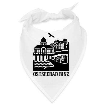 Ostseebad Binz Rügen Wahrzeichen Silhouette - Bandana - Weiß - Vorne