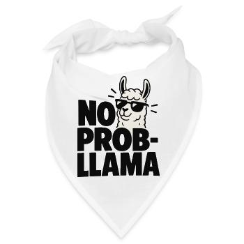No Probllama Cool Lama Spruch - Bandana - Weiß - Vorne
