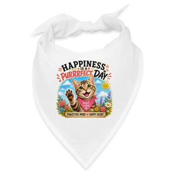 Perfekter Tag voller Schnurren - Bandana - Weiß - Vorne