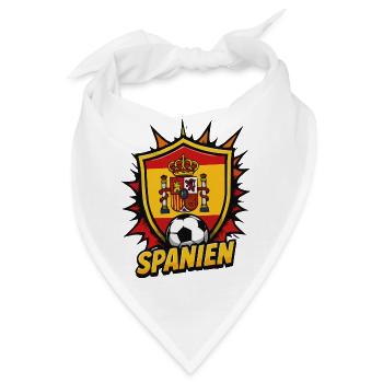 Spanien Fußball Wappen Ball - Bandana - Weiß - Vorne
