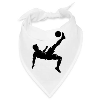 Fussballer Fallrückzieher - Bandana - Weiß - Vorne