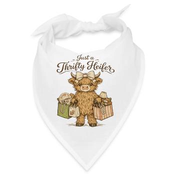 Vintage Highland Cow Flohmarkt - Bandana - Weiß - Vorne