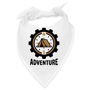 Abenteuer Kompass Zelt Camping Wandergruppe - Bandana - Weiß - Vorne
