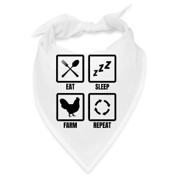 Landwirtschaft Routine - Bandana - Weiß - Vorne