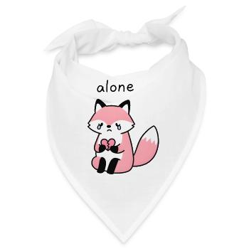 Einsamer Fuchs mit gebrochenem Herzen - Bandana - Weiß - Vorne