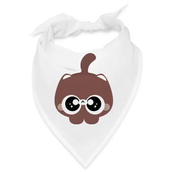 Braune Blob-Katze - Bandana - Weiß - Vorne
