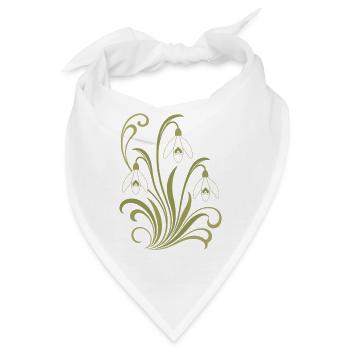 Schneeglöckchen Ornament - Bandana - Weiß - Vorne
