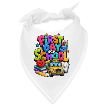 Erster Schultag im Bus - Bandana - Weiß - Vorne