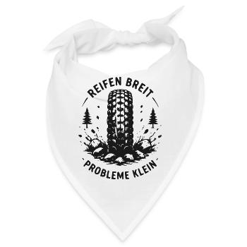 Breite Reifen - Kleine Probleme - Bandana - Weiß - Vorne