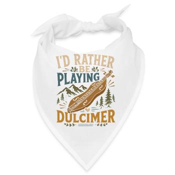  Hackbrett Dulcimer-Musiker Zupfinstrument - Bandana - Weiß - Vorne