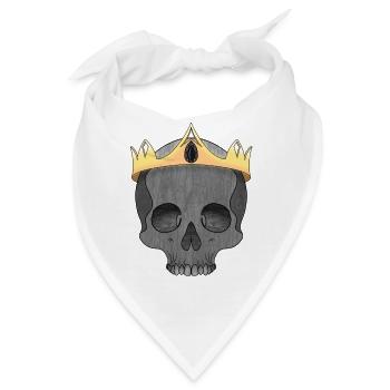 Kronen-Schädel: Königs Gothic-Desig - Bandana - Weiß - Vorne