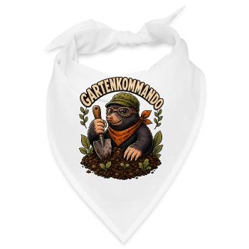 Gartenkommando Maulwurf Beet - Bandana - Weiß - Vorne