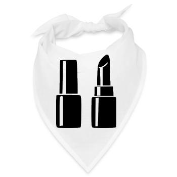 Nagellack Lippenstift Kosmetik Geschenk Kosmetiker - Bandana - Weiß - Vorne