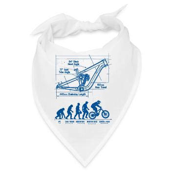 MTB Evolution Blueprint: Full Suspension Rahmen - Bandana - Weiß - Vorne