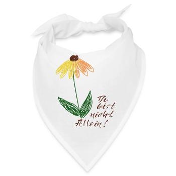 Gelbe Blume Du bist nicht Allein - Bandana - Weiß - Vorne