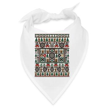 Weihnachts Kneipen Strickdesign Darts - Bandana - Weiß - Vorne