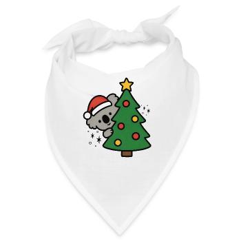 Süßer Koala versteckt im Weihnachtsbaum - Bandana - Weiß - Vorne