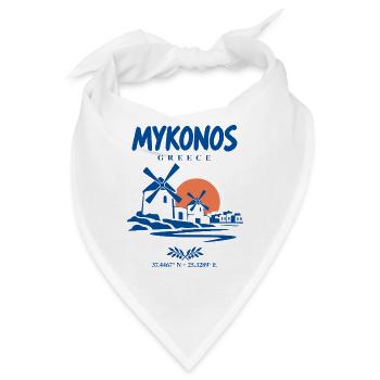 Mykonos-Windmühlen - Bandana - Weiß - Vorne