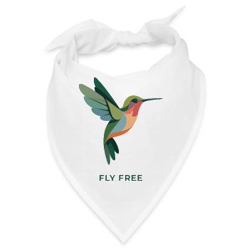 FEEL FREE – Bunter Kolibri Vogel  - Bandana - Weiß - Vorne