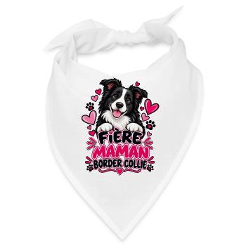 Stolze Border Collie Mama - Bandana - Weiß - Vorne