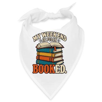 My Weekend Is Fully Booked – Bücher Retro - Bandana - Weiß - Vorne